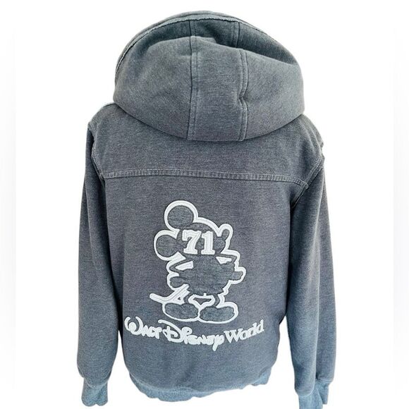 Disney Parks Walt Disney World 71 gray Sherpa lined hoodie size L. - Picture 4 of 9